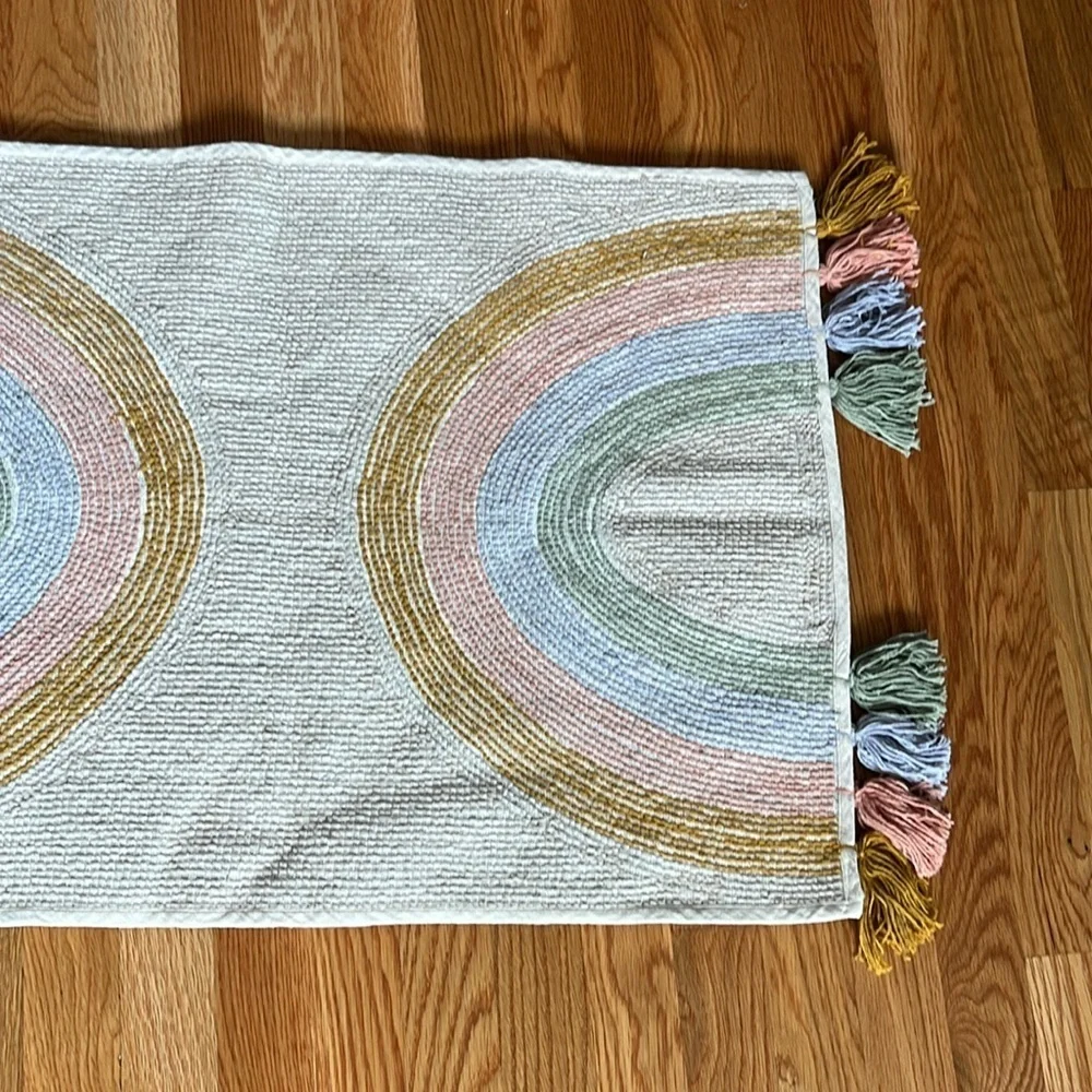 Urban Outfitters Rainbow Fringe Bath Mat NWT